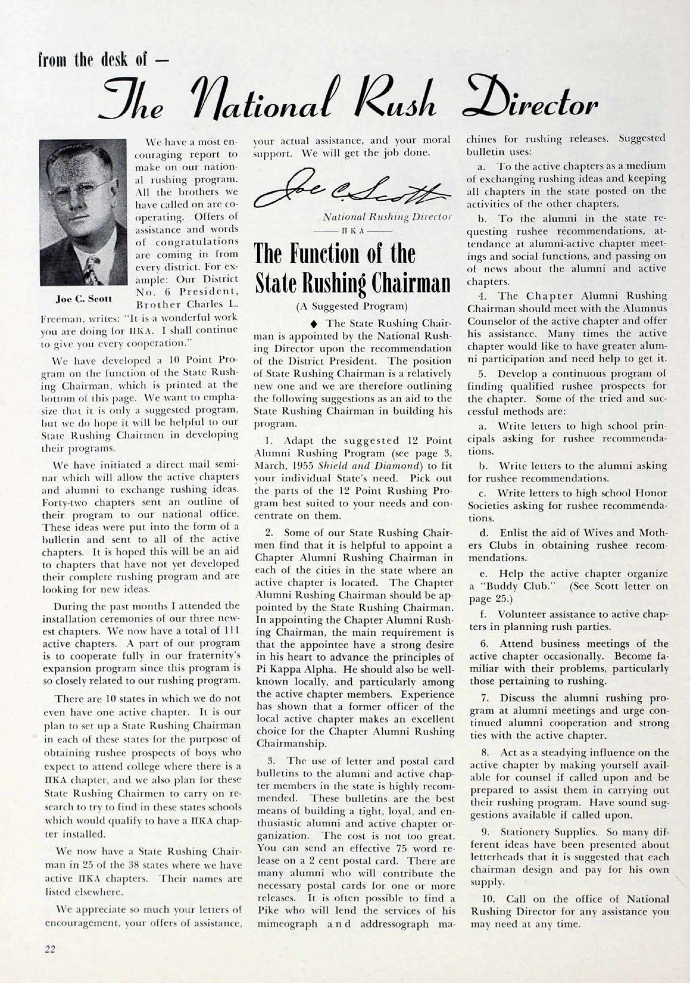 From The Desk Of - The National Rush Director